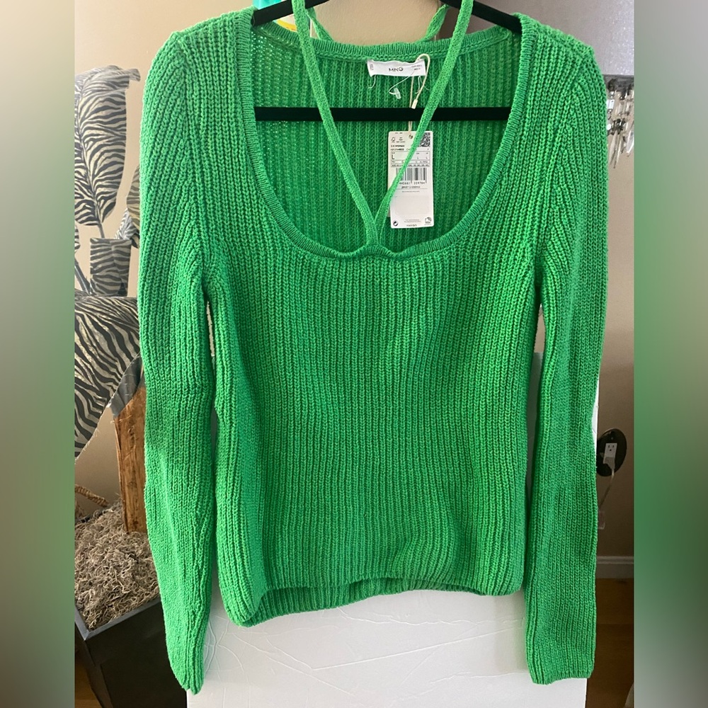 NWT Ming cotton tie neck sweater